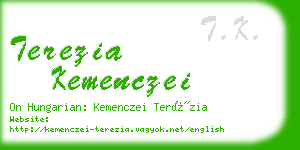 terezia kemenczei business card